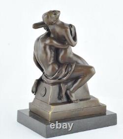 Solid Bronze Statue Sculpture Couple in Sexy Art Deco Style Art Nouveau Sign