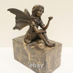 Solid Bronze Statue Sculpture Elf Fairy Style Art Deco Style Art Nouveau