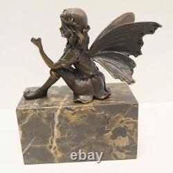 Solid Bronze Statue Sculpture Elf Fairy Style Art Deco Style Art Nouveau