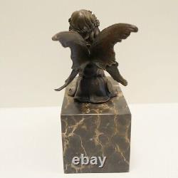 Solid Bronze Statue Sculpture Elf Fairy Style Art Deco Style Art Nouveau