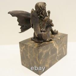 Solid Bronze Statue Sculpture Elf Fairy Style Art Deco Style Art Nouveau