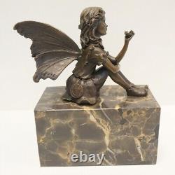 Solid Bronze Statue Sculpture Elf Fairy Style Art Deco Style Art Nouveau