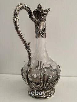 Solid Silver And Crystal 19th Century Art Nouveau Style Sharpener