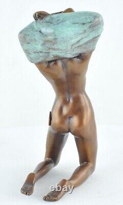 Solid bronze pin-up sexy style art deco style art nouveau statue sculpture