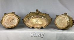 Splendid 3-Piece Terracotta Art Nouveau 1900 Style Goldscheider Garniture