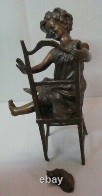 Statue Cat Girl Style Art Deco Style Art New Solid Bronze Sign