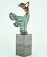 Statue Dancer Nude Style Art Deco Style Art Nouveau Massif Bronze