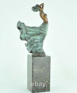 Statue Dancer Nude Style Art Deco Style Art Nouveau Massif Bronze