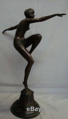 Statue Dancer Sexy Style Art Deco Art Nouveau Bronze Massive