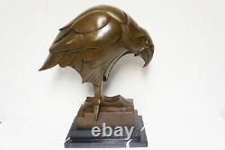 Statue Eagle Bird Animal Style Art Deco Style Art New Solid Bronze Sig