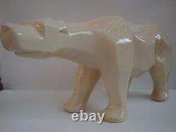 Statue Figure Animal Bear Style Cubist Porcelain Crete Ceramique