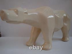 Statue Figure Bear Animal Style Cubist Porcelain Ceramic