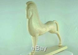 Statue Horse Figurine Etruscan Animal Style Art Deco Porcelain Cracked