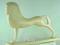 Statue Horse Figurine Etruscan Animal Style Art Deco Porcelain Cracked
