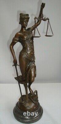 Statue Justice Themis Style Art Deco Style Art Nouveau Bronze