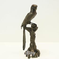 Statue Parrot Bird Animal Style Art Deco Art Nouveau Bronze Massive