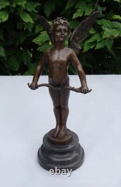 Statue Sculpture Angel Baby Art Deco Art Nouveau Style Solid Bronze Sign