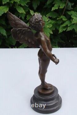 Statue Sculpture Angel Baby Art Deco Art Nouveau Style Solid Bronze Sign