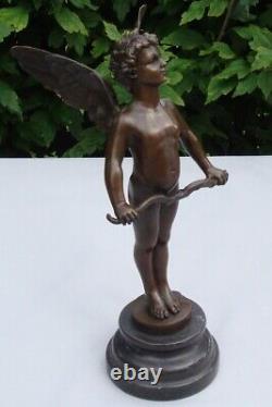 Statue Sculpture Angel Baby Art Deco Art Nouveau Style Solid Bronze Sign