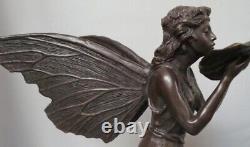 Statue Sculpture Angel Elfe Fee Style Art Deco Style Art New Solid Bronze