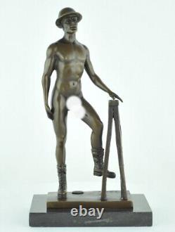 Statue Sculpture Athlete Sexy Style Art Deco Style Art Nouveau Solid Bronze