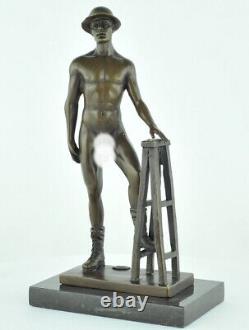 Statue Sculpture Athlete Sexy Style Art Deco Style Art Nouveau Solid Bronze