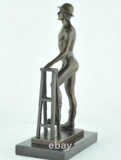 Statue Sculpture Athlete Sexy Style Art Deco Style Art Nouveau Solid Bronze