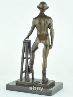 Statue Sculpture Athlete Sexy Style Art Deco Style Art Nouveau Solid Bronze