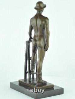 Statue Sculpture Athlete Sexy Style Art Deco Style Art Nouveau Solid Bronze