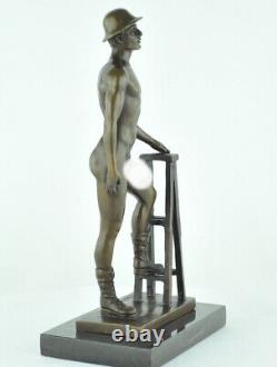 Statue Sculpture Athlete Sexy Style Art Deco Style Art Nouveau Solid Bronze