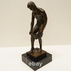 Statue Sculpture Athlete Sexy Style Art Deco Style Art Nouveau Solid Bronze Sig