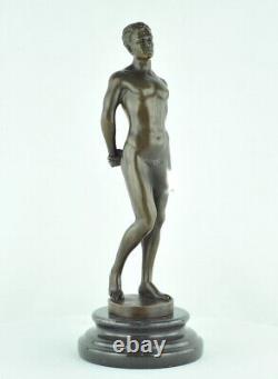 Statue Sculpture Athlete Sexy Style Art Deco Style Art Nouveau Solid Bronze Sig