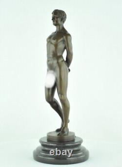 Statue Sculpture Athlete Sexy Style Art Deco Style Art Nouveau Solid Bronze Sig