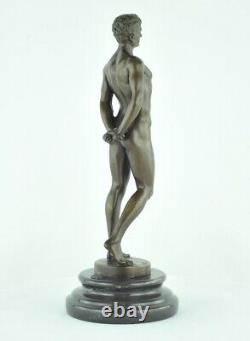 Statue Sculpture Athlete Sexy Style Art Deco Style Art Nouveau Solid Bronze Sig