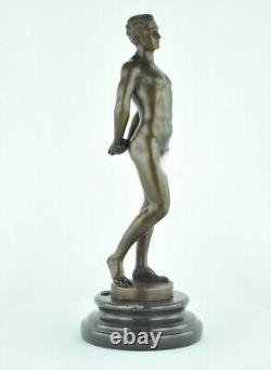 Statue Sculpture Athlete Sexy Style Art Deco Style Art Nouveau Solid Bronze Sig