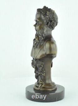 Statue Sculpture Bacchus Style Art Deco Style Art Nouveau Solid Bronze Signed