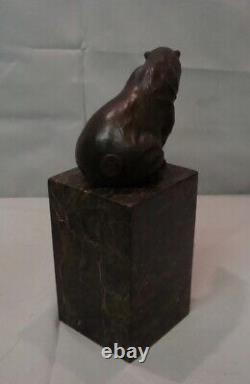 Statue Sculpture Bear Animal Style Art Deco Style Art Nouveau Solid Bronze