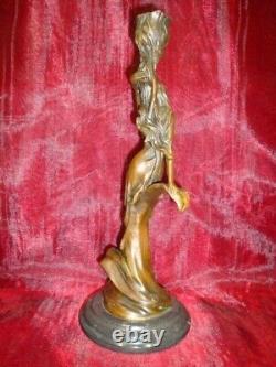 Statue Sculpture Candleholder Romantic Lady Art Deco Style Art Nouveau