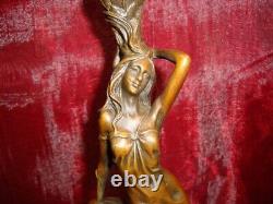 Statue Sculpture Candleholder Romantic Lady Art Deco Style Art Nouveau