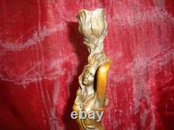 Statue Sculpture Candleholder Romantic Lady Art Deco Style Art Nouveau