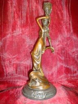 Statue Sculpture Candleholder Romantic Lady Art Deco Style Art Nouveau