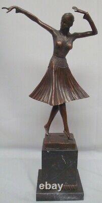 Statue Sculpture Charleston Style Dancer Art Deco Style Art Nouveau Bronze Mask