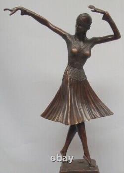 Statue Sculpture Charleston Style Dancer Art Deco Style Art Nouveau Bronze Mask