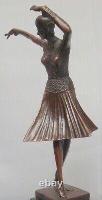 Statue Sculpture Charleston Style Dancer Art Deco Style Art Nouveau Bronze Mask