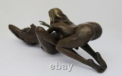 Statue Sculpture Couple Sexy Style Art Deco Style Art Nouveau Massive Bronze Sign