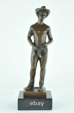 Statue Sculpture Cowboy Sexy Style Art Deco Style Art New Solid Bronze Sign