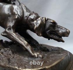 Statue Sculpture Dog Hunting Animalier Valet Style Art Deco Style Art Nouveau B