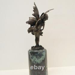 Statue Sculpture Elf Fairy Style Art Deco Style Art Nouveau Solid Bronze Signed