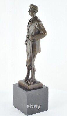 Statue Sculpture Golfer Golf Style Art Deco Style Art Nouveau Solid Bronze Sig