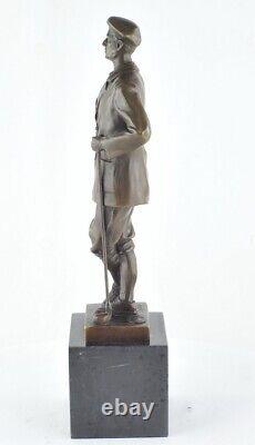 Statue Sculpture Golfer Golf Style Art Deco Style Art Nouveau Solid Bronze Sig